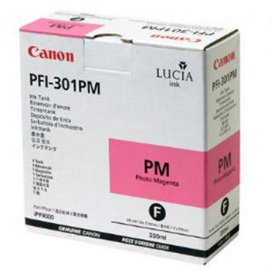 Canon PFI-301PM Original Pigment Photo Magenta Ink Cartridge (1491B001AA)