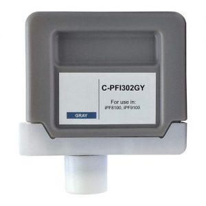Canon PFI-302GY Compatible Gray Ink Cartridge 330ML