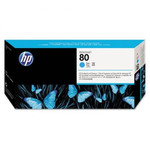 HP 80 C4821A Original Cyan Printhead and Printhead Cleaner