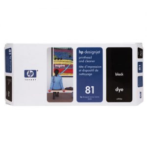 HP 81 C4950A DesignJet Original Black Dye Printhead and Cleaner