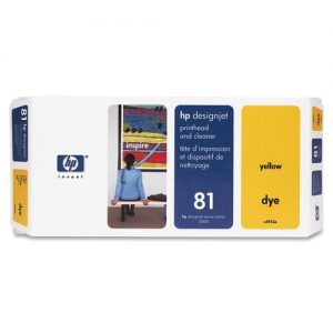 HP 81 C4953A DesignJet Original Yellow Dye Printhead and Cleaner