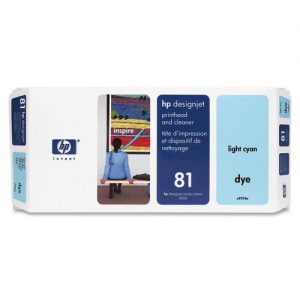 HP 81 C4954A DesignJet Original Light Cyan Dye Printhead and Cleaner
