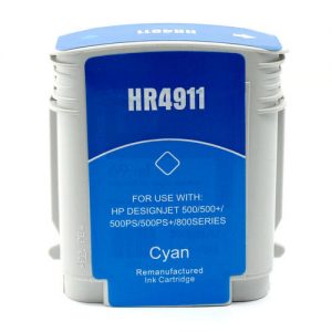 Remanufactured HP 82 C4911A Cyan Ink Cartridge High Yield 69ml