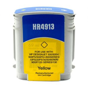 Remanufactured HP 82 C4913A Yellow Ink Cartridge High Yield 69ml