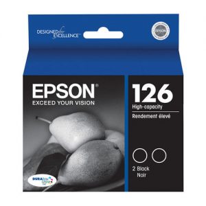 Epson 126 T126120-D2 Original Black Ink Cartridge High Capacity – Twin Pack