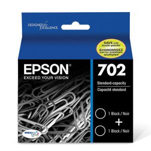 Epson T702 T702120-D2 Original Black Ink Cartridge Twin Pack