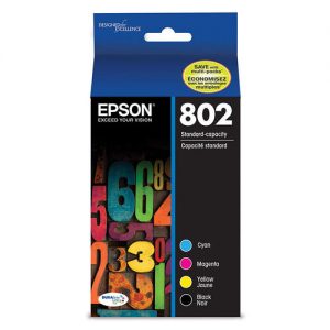 Epson T802 T802120-BCS Original Ink Cartridge Combo BK/C/M/Y