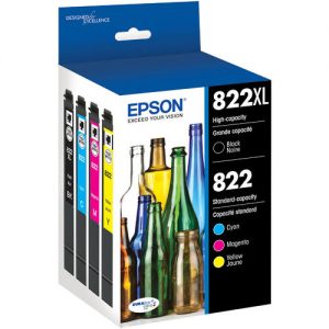 Epson T822XL T822XL-BCS Original Ink Cartridge Combo High Yield BK/C/M/Y